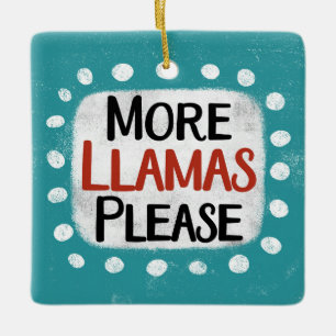En Céramique Plus Llamas S'Il Vous Plaît Ornement
