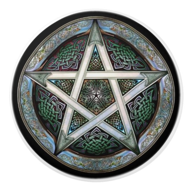 En Céramique Porte de conception ou bouton celtique de tiroir (Devant)