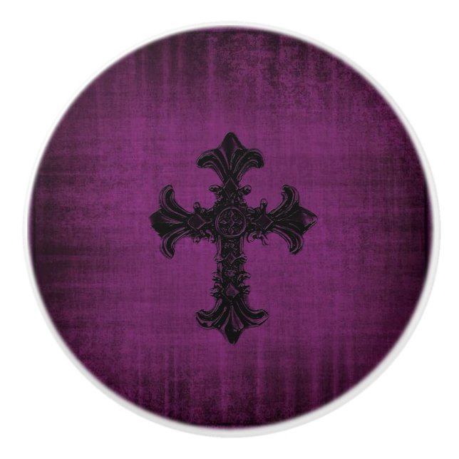 En Céramique Porte de style ou bouton gothique de tiroir (Devant)