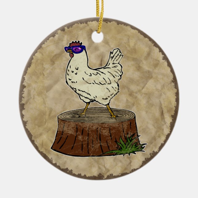 En Céramique Poulet de hanche, ornement (Devant)