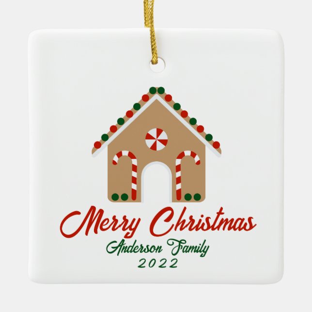 En Céramique Premier Noël à notre nouvel ornement (Devant)