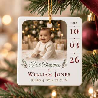 En Céramique Premier Noël de Bébé Ornement de Naissance sur Mes