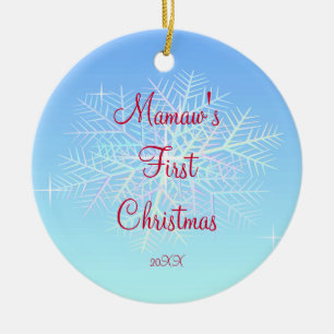 En Céramique Premier ornement de flocon de neige de Noël de