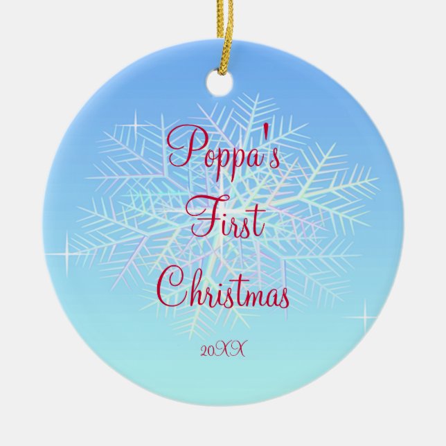 En Céramique Premier ornement de flocon de neige de Noël du (Devant)