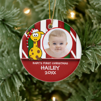 En Céramique Premier ornement de la Girafe de Noël pour bébé