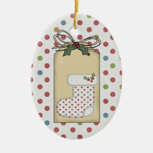 En Céramique Premier ornement d'étiquette de cadeau de Noël d