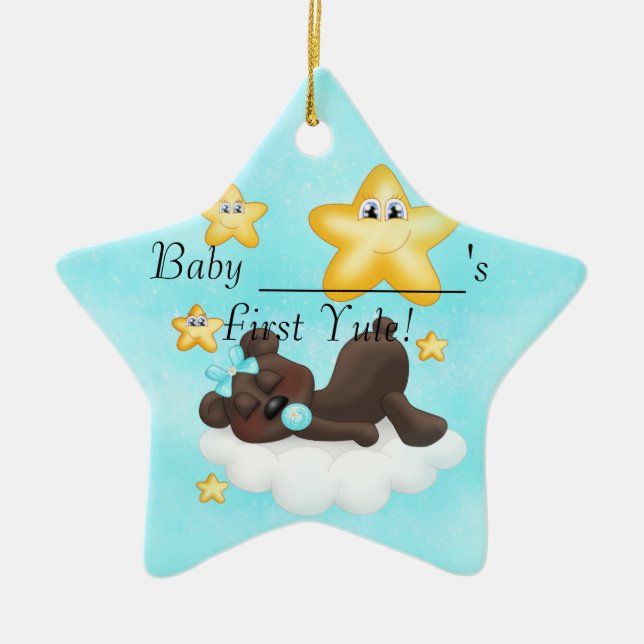 En Céramique Premier ornement du Noël du bébé (Devant)