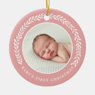 En Céramique Premier ornement photo de Noël du bébé   Pêche