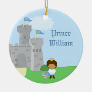 En Céramique prince royal personnalisé charme garçon ornement