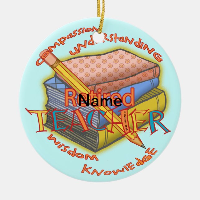 En Céramique Professeur retraité Moto ornement rond (Devant)