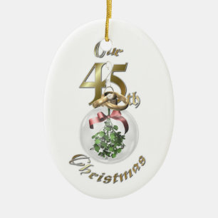 En Céramique Quarante-cinquième ornement marié de Noël