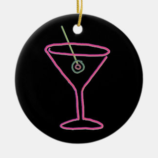 En Céramique Rétro ornement au néon d'heure heureuse de Martini