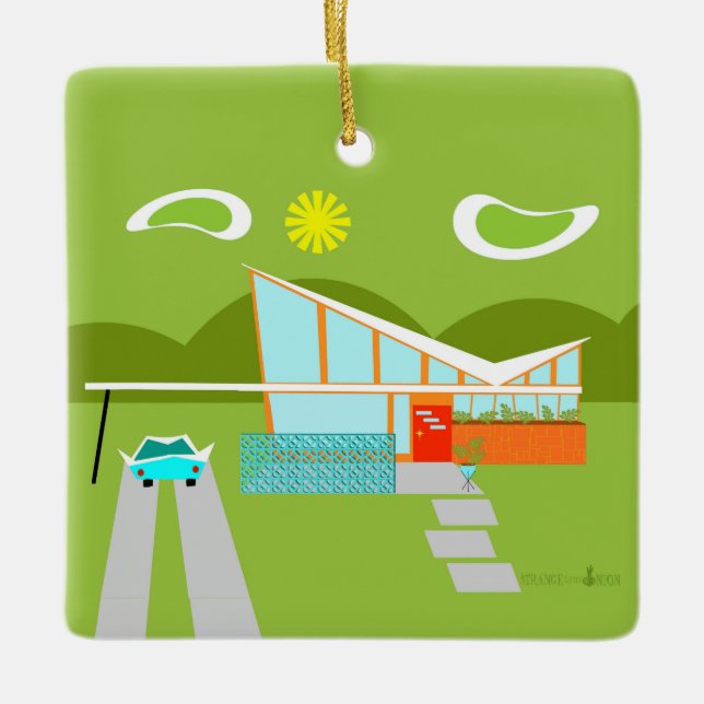 En Céramique Rétro ornement de vacances de Chambre de Palm (Devant)