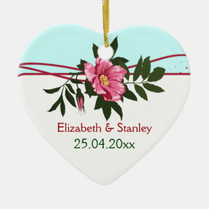 En Céramique Rose rose sauvage mariage gardien ornement