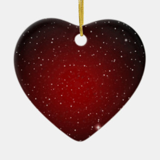 En Céramique Rouge classique avec étoiles > Ornement cardiaque