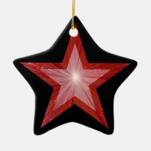 En Céramique Rouge Star ornement étoile forme noir
