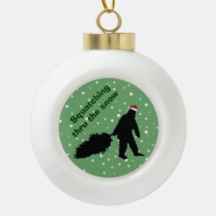 En Céramique Squatching drôle par la boule d'ornement d'arbre