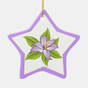En Céramique Stargazer lilas violet lily ornement personnalisé