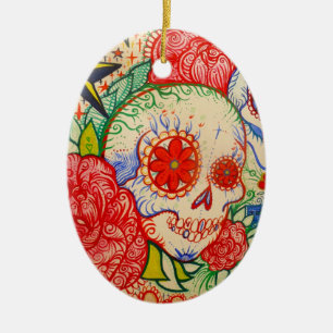 En Céramique sucrez le jour de crâne de la décoration morte d