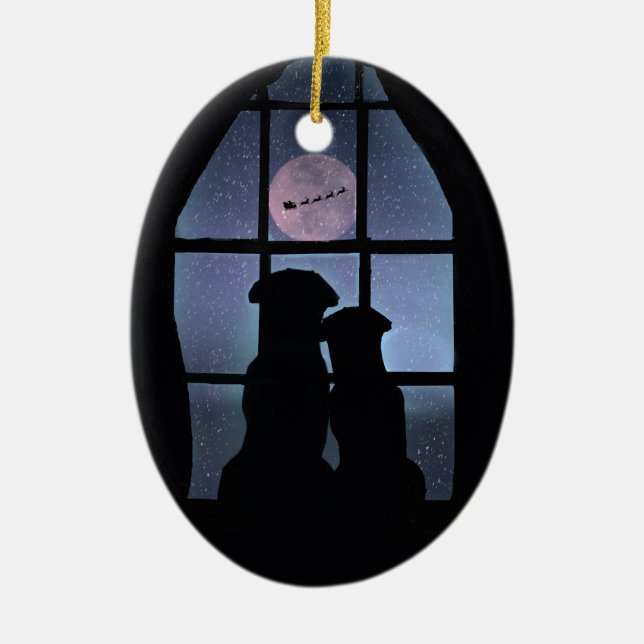 En Céramique Super mignon 1er Noël Ensemble Ornement (Devant)