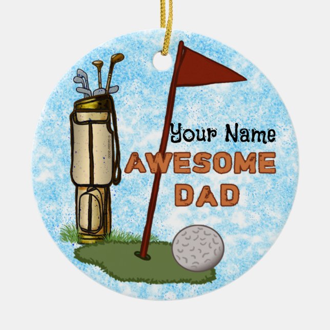 En Céramique Superbe décoration de golf pour papa  (Devant)
