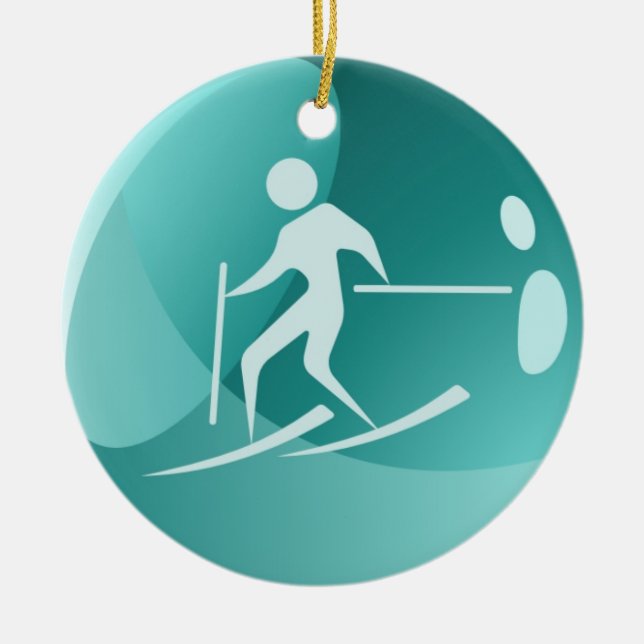 En Céramique Tag de ski / Ornement - SRF (Devant)