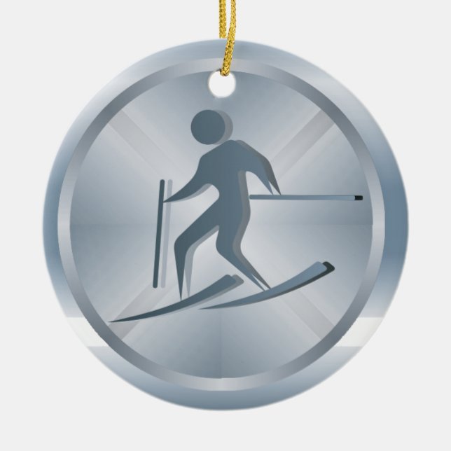 En Céramique Tag de ski / Ornement - SRF (Devant)