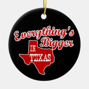 En Céramique Tout est plus grand au Texas   Ornement noir rouge