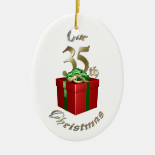 En Céramique Trente-cinquième ornement marié de Noël