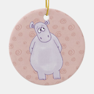 En Céramique Un petit ornement coupable d'hippopotame