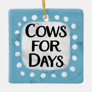 En Céramique Vaches pour jours Ornement