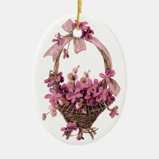 En Céramique Violettes vintages et ornement d'arc