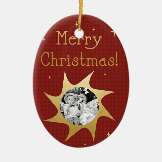 En Céramique Voeux de Noël brillants - ornement (Devant)