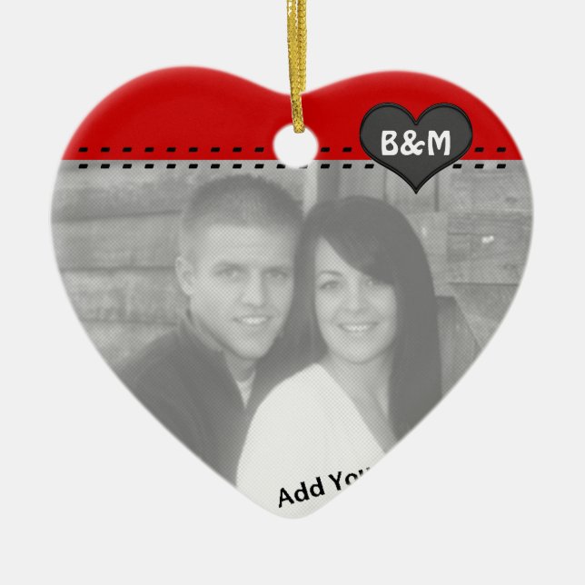 En Céramique Votre premier ornement de photo et de Noël (Devant)