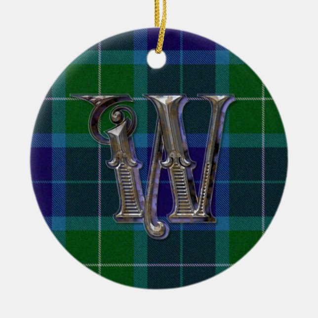 En Céramique Wallace Plaid Monogramme ornement (Devant)