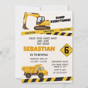 En construction Invitations d'anniversaire