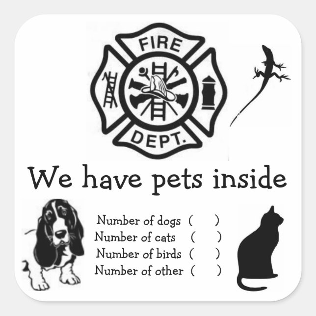 En Coque de pompiers Animaux Stickers (Devant)