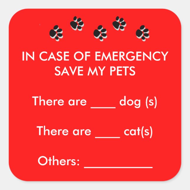 En Coque d'urgence Save My Pets Sticker (Devant)