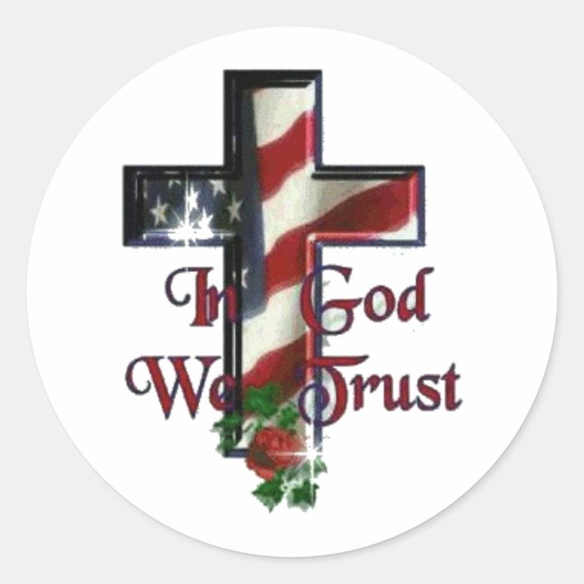 En Dieu, nous faisons confiance à un Sticker rond  (Devant)