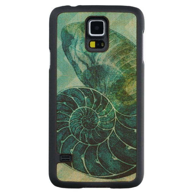 En Érable Galaxy S5 Case Coque spirale Turquoise (Dos)