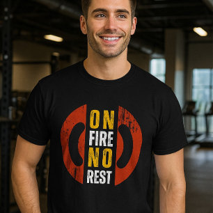 En Feu Pas De Reste Motivationnel Gym T-Shirt   Fi