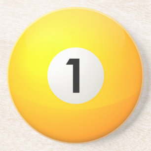 En Grès 1 Dessous de verre de balle jaune