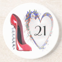 21ème Dessous de verre d'anniversaire avec le