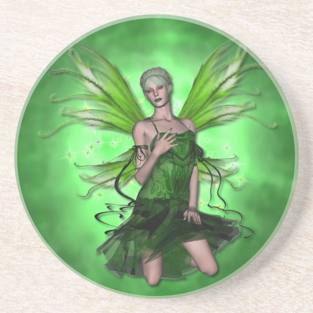 En Grès Absinthe de KRW les dessous de verre verts (Devant)