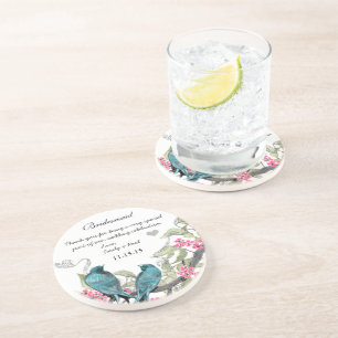 En Grès Accueil Bridesmaid Dessous de verre d'oiseaux Vint