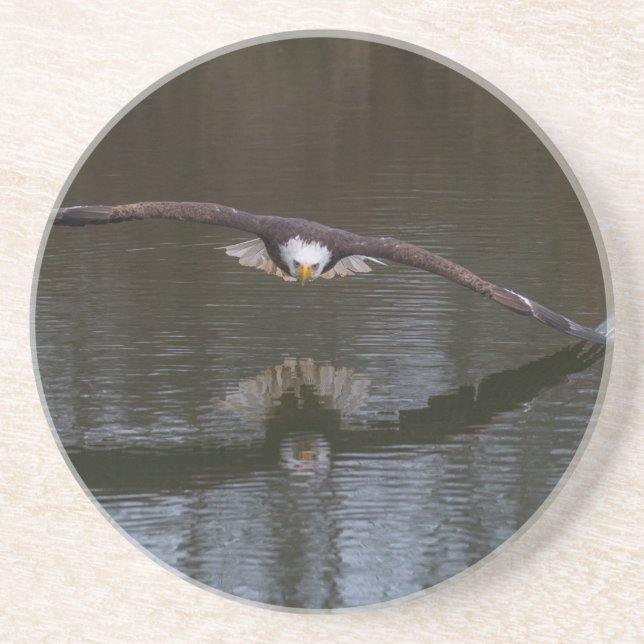 En Grès Aigle de tête dans le Dessous de verre de vol (Devant)