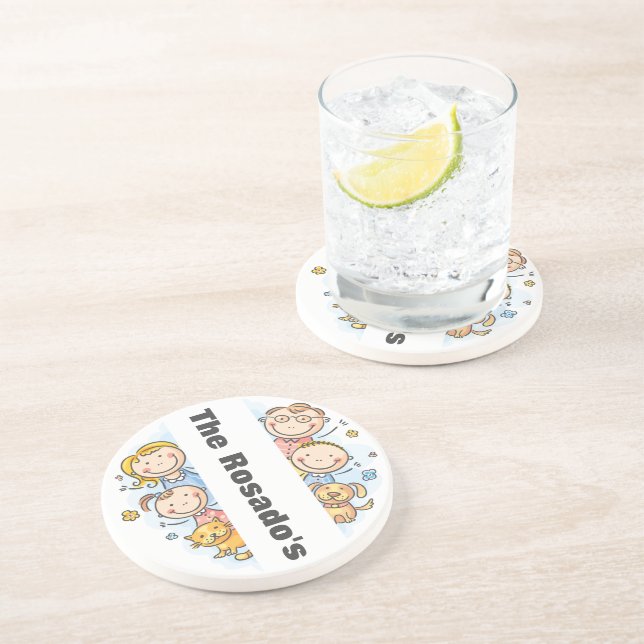 En Grès Ajouter Votre Nom - Dessous de verre Boisson Sands (Côté)