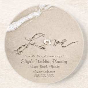 En Grès Amour sur la plage Mariage Dessous de verre d'affa