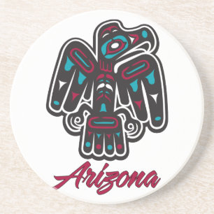 En Grès Arizona Clan Amérindien Dessous de verre Thunderbi