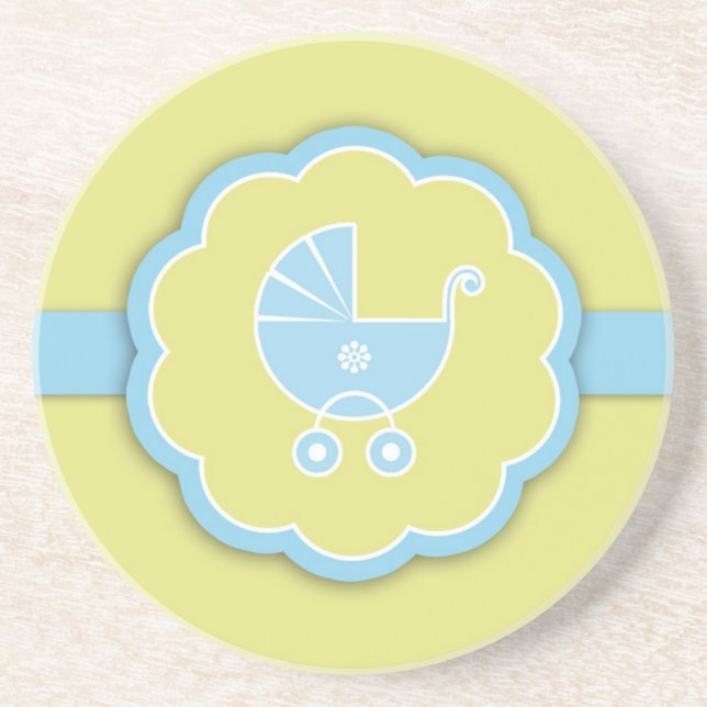 En Grès Baby shower Nouveau Dessous de verre bébé garçon (Devant)
